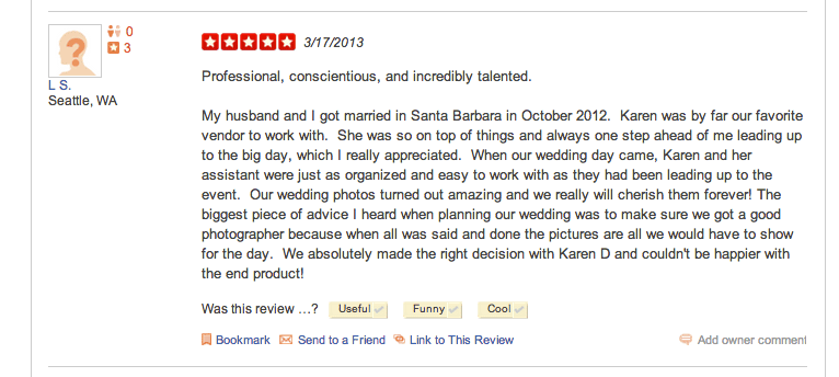 Karen D Photography Wedding Review