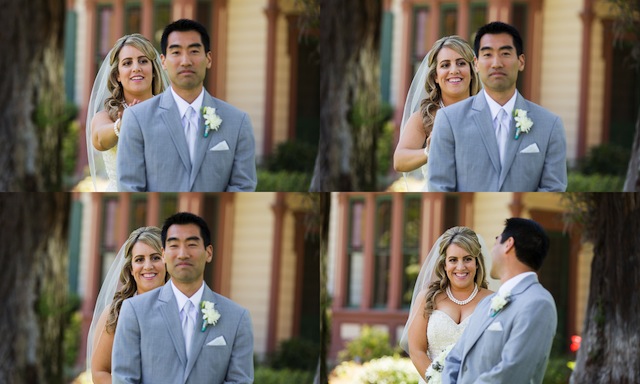 Santa Barbara La Pacifica Suites Wedding First Look - Karen D Photography