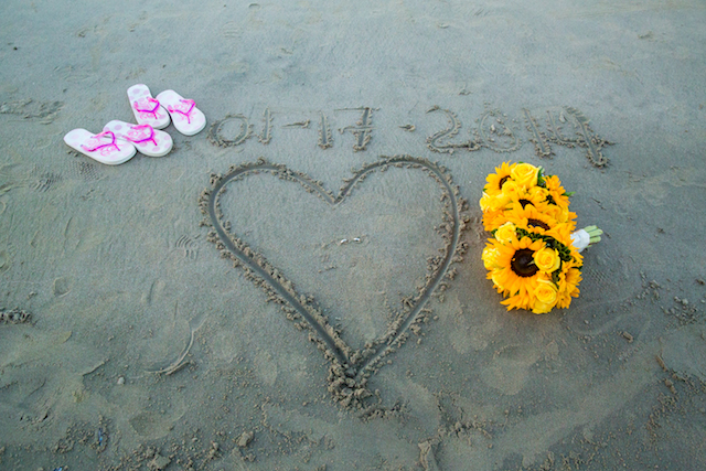 Sand Writing Santa Barbara Beach Wedding Karen D Photography