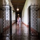 Engagement photographs at the Santa Barbara Courthouse Staircase.