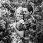 Couple embracing and laughing at their Goleta engagement photoshoot.