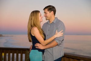 couples sunset photos at UCSB