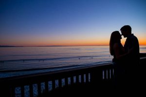UCSB engagement silhouette photos on Del Playa