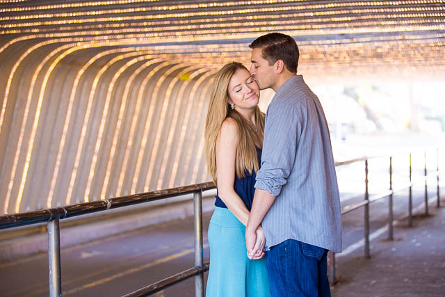 Couples engagement photos at UCSB Pardall Tunnel