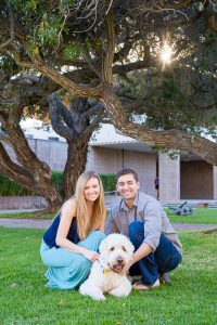 UCSB engagement photos with a dog
