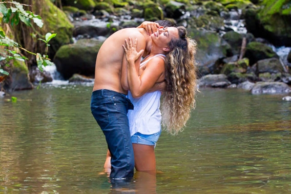 A couple kissing at Nu