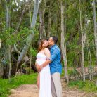 Couple kissing during their Santa Barbara maternity photoshoot.