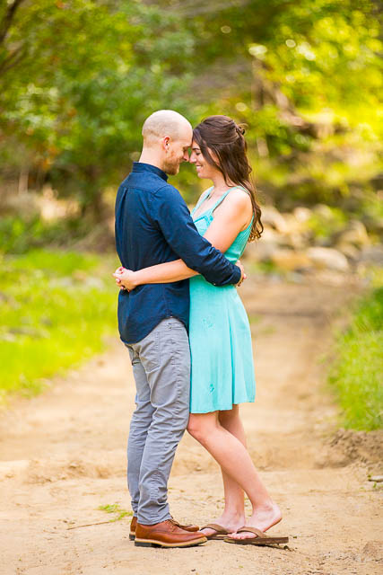 Couple being romantic at Arroyo Hondo Preserve.