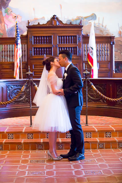 An elopement at the Santa Barbara Courthouse Mural Room.