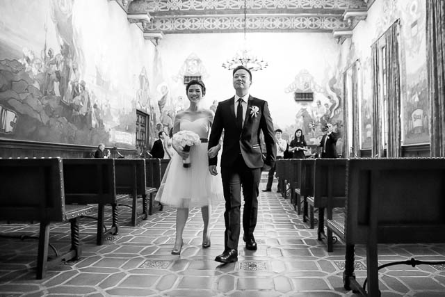 An elopement at the Santa Barbara Courthouse Mural Room.