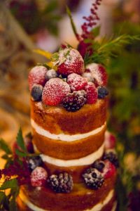 Naked wedding cake at San Ysidro Ranch