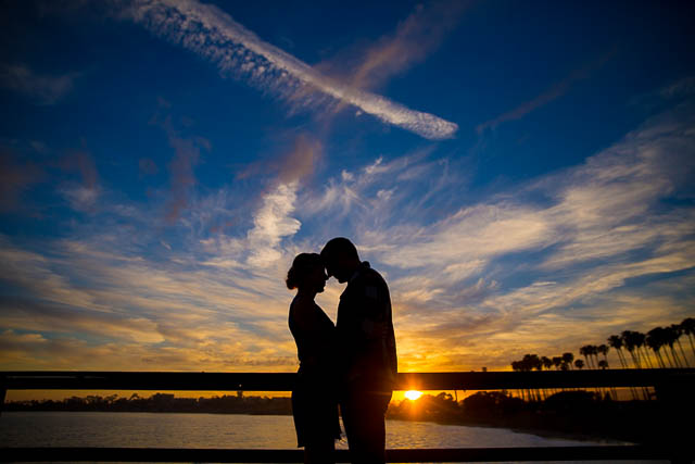 Silhouette of a couple at Goleta Pier.