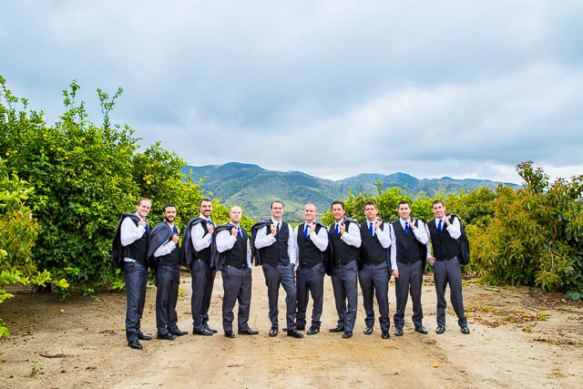 Groom and groomsmen photos at Gerry Ranch, in Camarillo, CA.