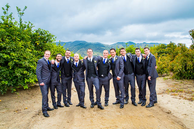 Groom and groomsmen photos at Gerry Ranch, in Camarillo, CA.