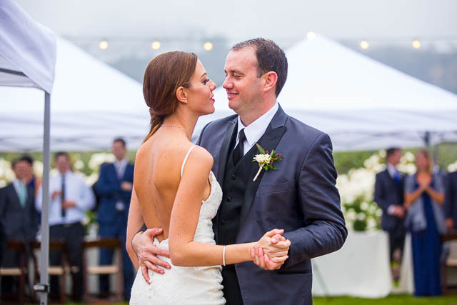 Newlyweds' first dance at Gerry Ranch.