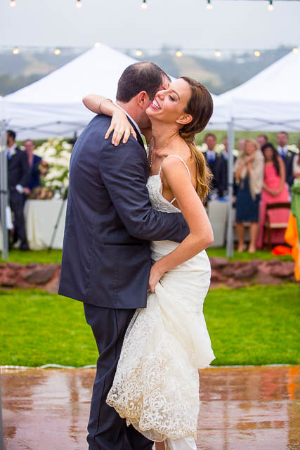 Newlyweds' first dance at Gerry Ranch.