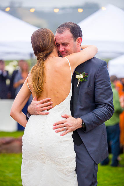 Newlyweds' first dance at Gerry Ranch.