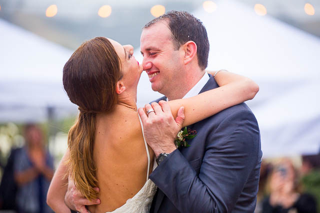 Newlyweds' first dance at Gerry Ranch.