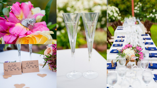 Wedding reception details at Gerry Ranch wedding.