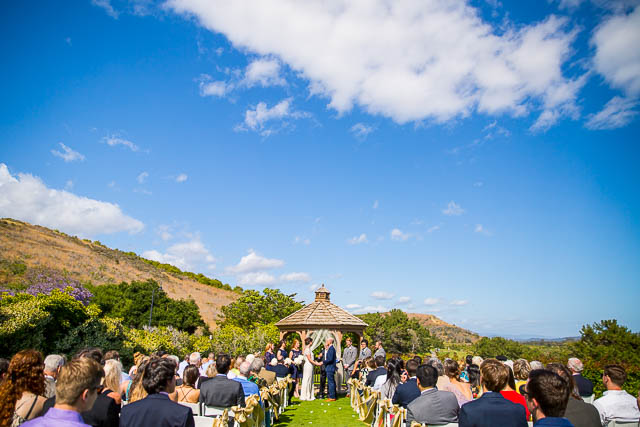 Wedding ceremony photo at Glen Annie Golf Club.