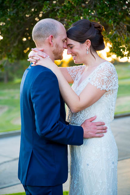 Bride and groom wedding portraits at Glen Annie Golf Course.
