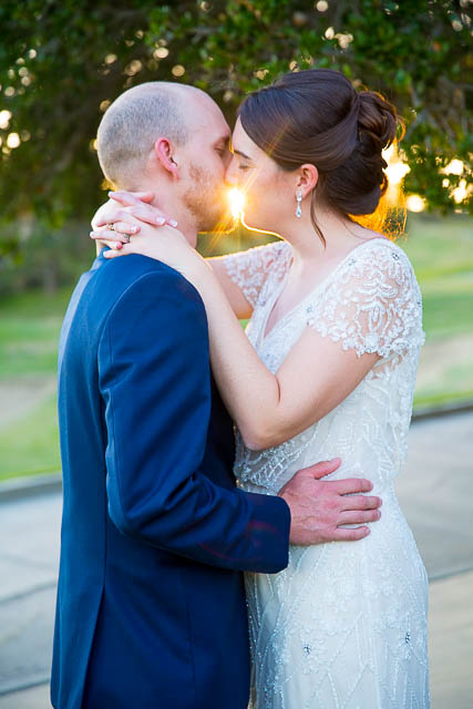 Sunset photos of newlyweds at Glen Annie Golf Course.