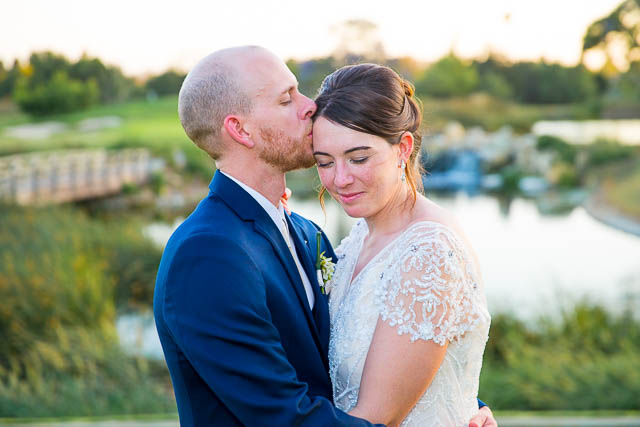 Sunset photos of newlyweds at Glen Annie Golf Course.