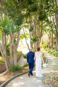 Bride and groom wedding portraits at Glen Annie Golf Course.