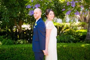 Bride and Groom's first look in Santa Barbara wedding.