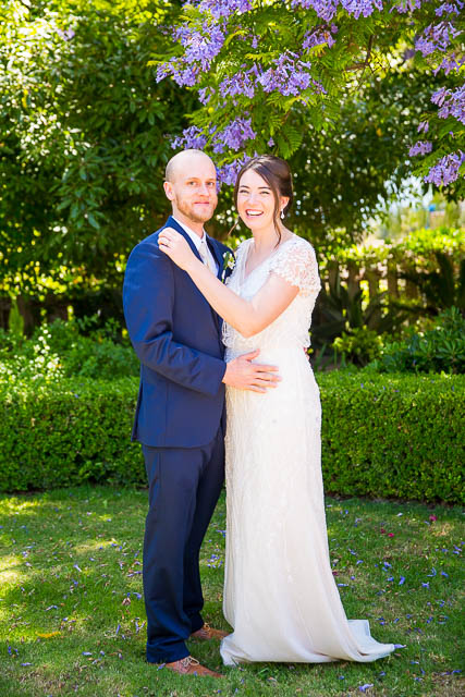 Bride and Groom's first look in Santa Barbara wedding.