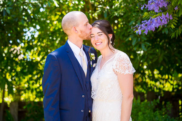 Bride and Groom's first look in Santa Barbara wedding.