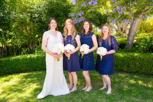 Bride and bridesmaids photos in Santa Barbara wedding.