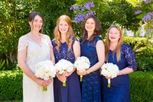 Bride and bridesmaids photos in Santa Barbara wedding.
