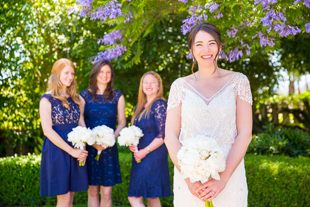 Bride and bridesmaids photos in Santa Barbara wedding.
