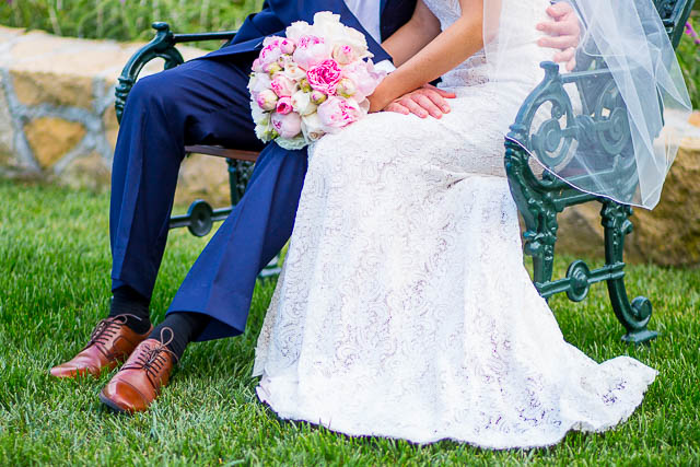 Romantic photos of newlyweds at San Ysidro Ranch wedding.