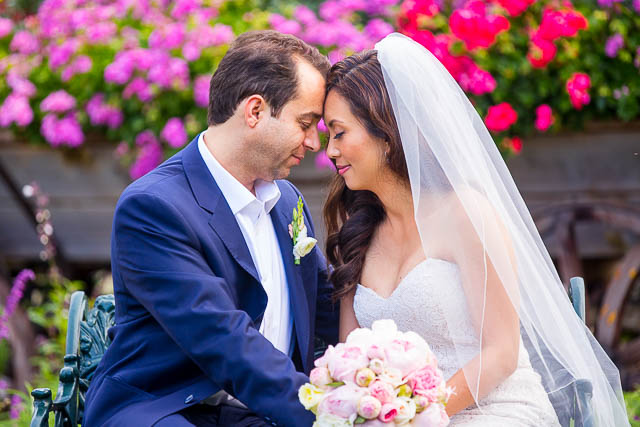 Romantic photos of newlyweds at San Ysidro Ranch wedding.