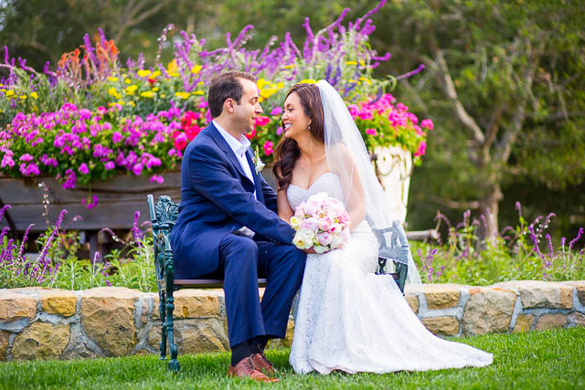 Romantic photos of newlyweds at San Ysidro Ranch wedding.