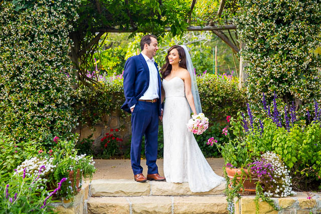 Romantic photos of newlyweds at San Ysidro Ranch wedding.