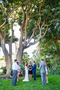 Intimate wedding ceremony at the Santa Barbara Courthouse.
