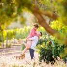 Couple embracing at their Santa Barbara engagement photoshoot.