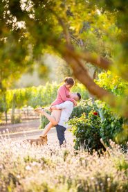 Couple embracing at their Santa Barbara engagement photoshoot.