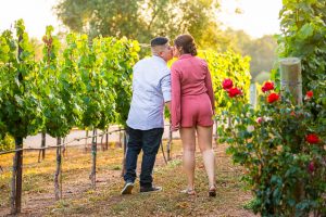 Vineyard engagement photos in Santa Barbara, CA.