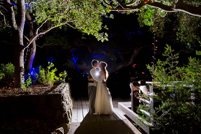 Night time photos of the bride and groom at Elings Park.