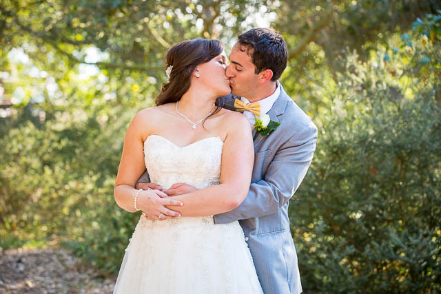 Romantic photos of the bride and groom after their Elings Park wedding.