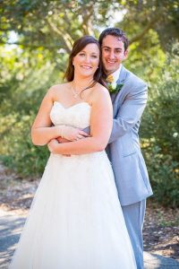 Romantic photos of the bride and groom after their Elings Park wedding.