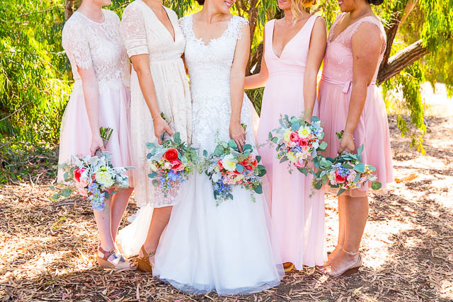 Bride and bridesmaids photos at the Coronado Butterfly Preserve.