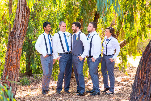 Groom and groomsmen photos at the Coronado Butterfly Preserve.