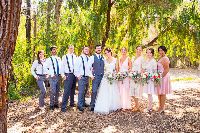 Wedding bridal party photos at the Coronado Butterfly Preserve.