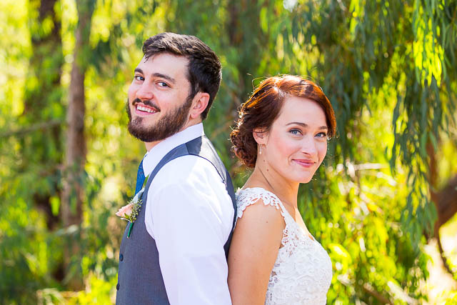 Bride and groom's first look at the Coronado Butterfly Preserve in Goleta. 