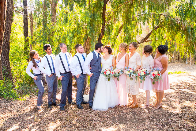 Wedding bridal party photos at the Coronado Butterfly Preserve.